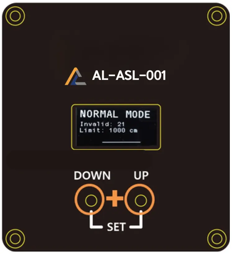 NORMAL MODE 복귀 화면 — 1초간 동시 터치하면 설정값 저장 후 NORMAL MODE 진입