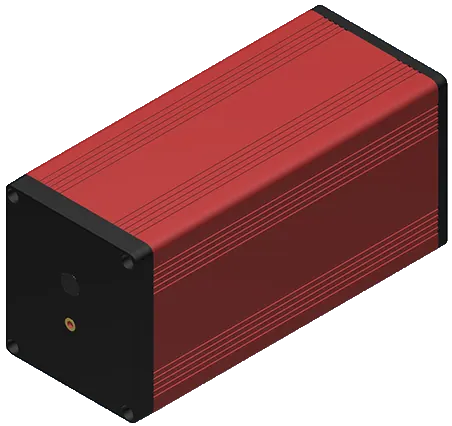 크레인 주권 상향 충돌방지 장치 본체 사진 — 적색 알루미늄 하우징의 LiDAR 센서 장치 (AL-ASL-017)