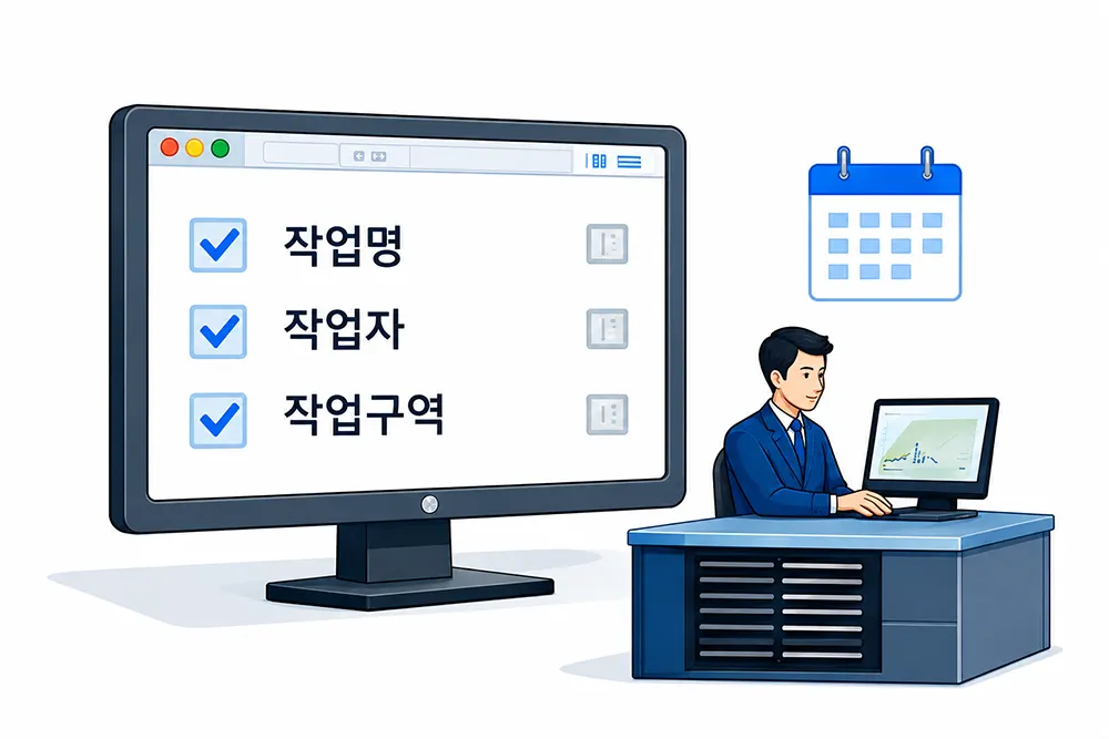 작업 허가 시스템 화면