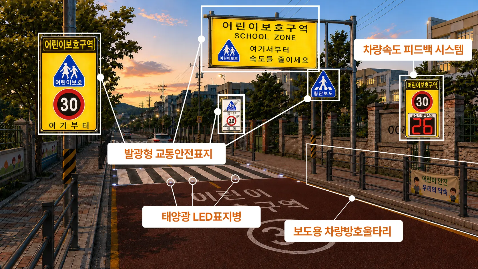 보호구역 제품 적용 예시그림