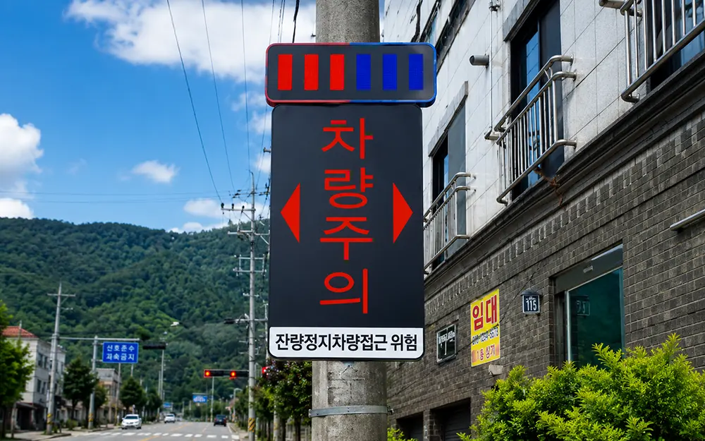 보행자 교차로 알리미 설치 현장