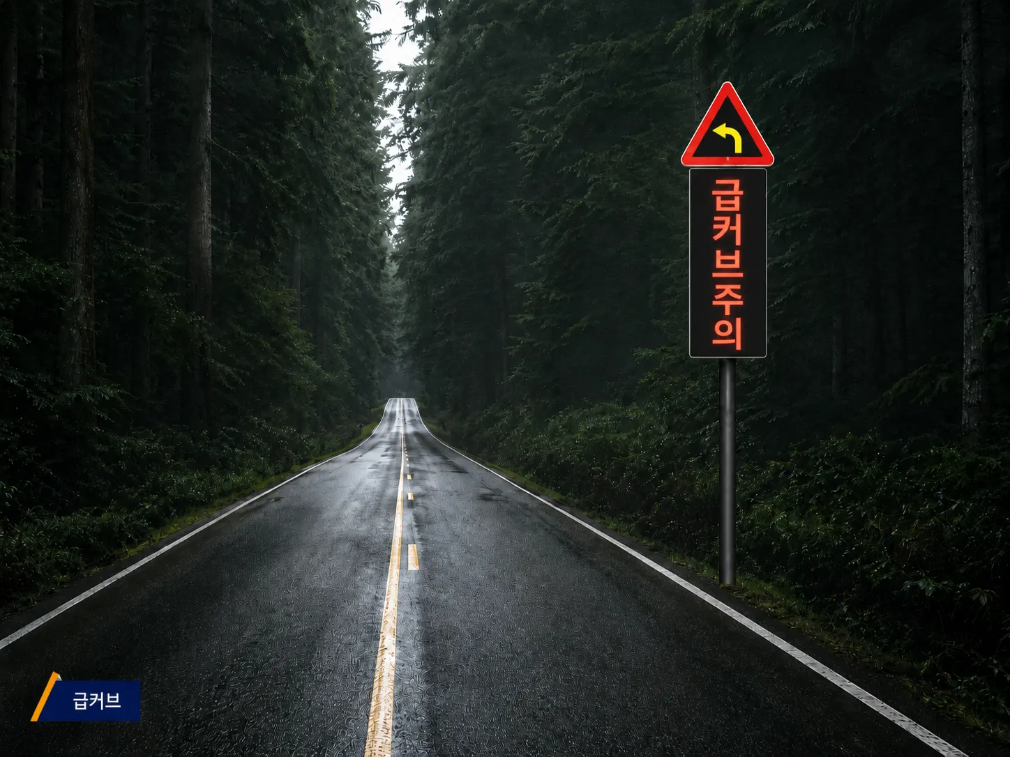 안개 낀 도로 환경